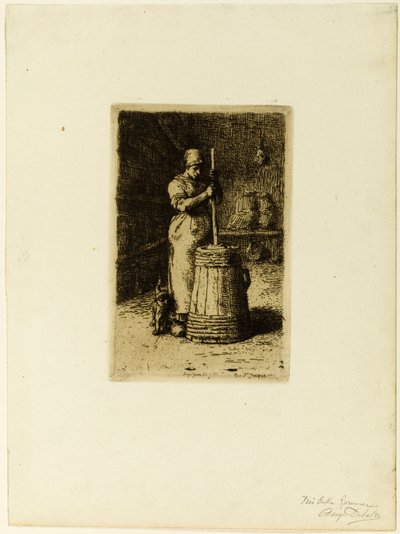 Nainen ryyppäävä tekijältä Jean Francois Millet