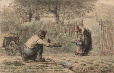 Ensimmäiset askeleet, c. 1858-1866. tekijältä Jean Francois Millet