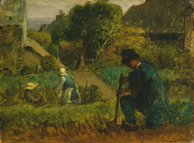 Puutarhakohtaus, 1854 tekijältä Jean Francois Millet
