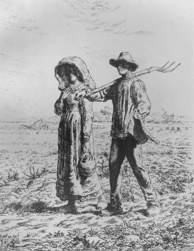 Lähti töihin, 1863 tekijältä Jean Francois Millet