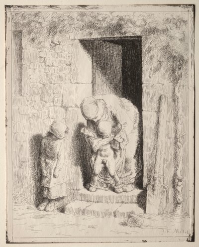 Äidin varotoimet tekijältä Jean Francois Millet