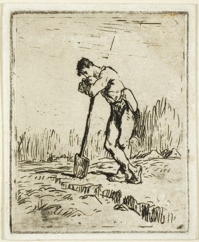 Mies nojaa lapioonsa tekijältä Jean-Francois Millet
