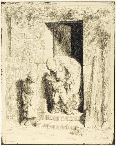Äidin varotoimet tekijältä Jean Francois Millet
