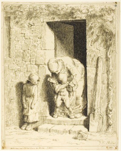 Äidin varotoimet tekijältä Jean Francois Millet