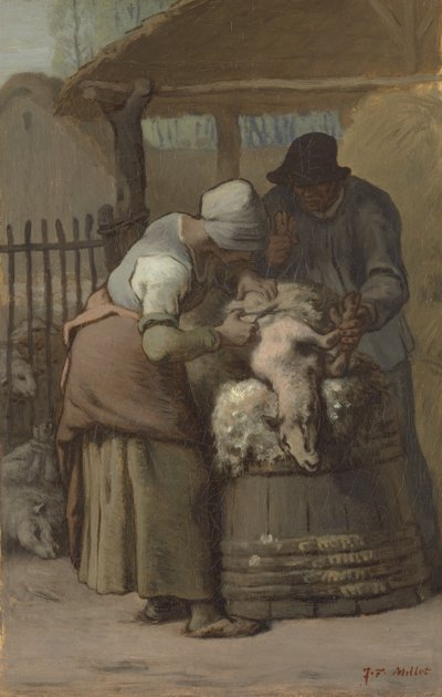 The Sheepshearers, 1857-61 tekijältä Jean Francois Millet