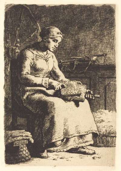 Villakarsta (La cardeuse) tekijältä Jean Francois Millet
