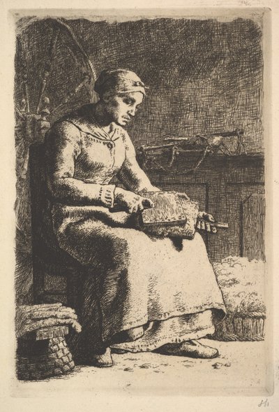 Wool Carder, n. 1855-56. tekijältä Jean Francois Millet