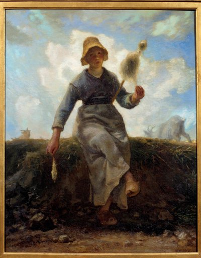 Spinner, Auvergnen vuohenpaimen. Jean Francois Milletin (1814-1875) maalaus tekijältä Jean Francois Millet