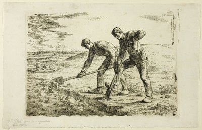 Kaksi miestä kaivamassa tekijältä Jean Francois Millet