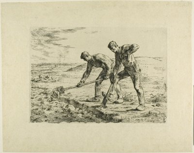 Kaksi miestä kaivamassa tekijältä Jean Francois Millet