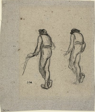 Kaksi luonnosta talonpojasta, takaa katsottuna tekijältä Jean Francois Millet
