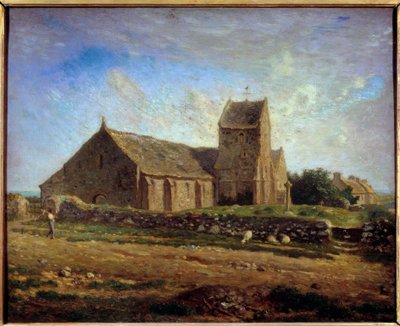 Näkymä Grevillen kirkolle Jean Francois Milletin (1814-1875) maalaus 1871 su. 0,6x0,73 m Pariisi, musee d