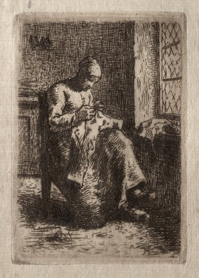 Naisen ompelu. tekijältä Jean Francois Millet