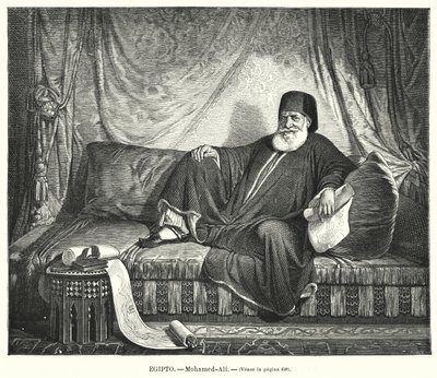 Muhammad Ali, Egyptin ottomaanien varakuningas (litho) tekijältä Jean Francois Portaels