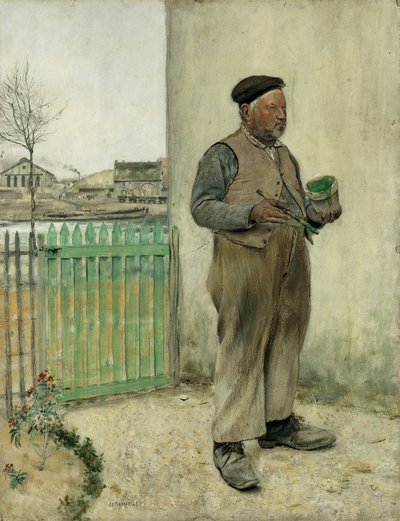 Mies on juuri maalannut aidansa tekijältä Jean Francois Raffaelli