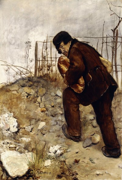 Mies, jolla on kaksi leipää, 1879 tekijältä Jean Francois Raffaelli