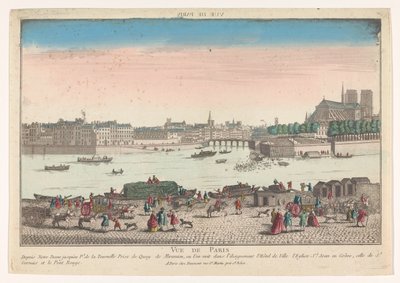 Näkymä Pariisin kaupunkiin Quai de Miramionilta nähtynä Vue de Paris (otsikko esineessä) tekijältä Jean François Daumont