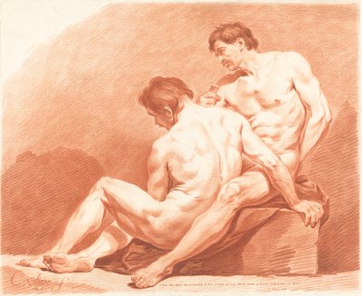 Kaksi miesalastoa tekijältä Jean François Janinet after Charles Nicolas Cochin the Younger