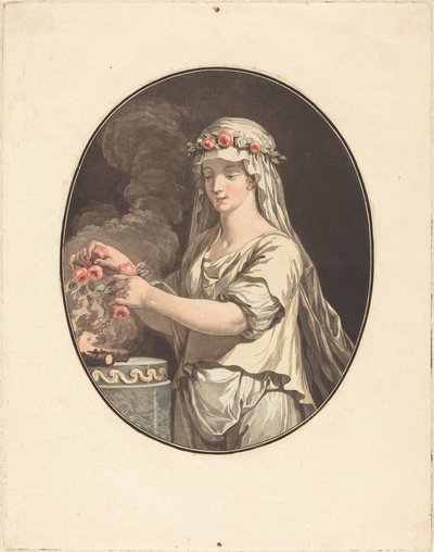 Nuori vestaali tekijältä Jean François Janinet after Jean Jacques François Le Barbier I