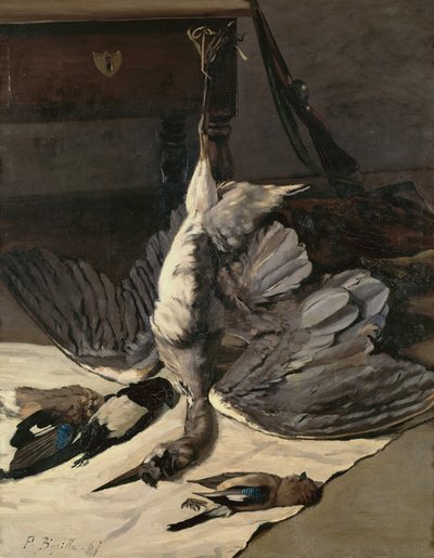 Asetelma Heronin kanssa, 1867 tekijältä Jean Frederic Bazille