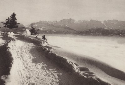 Rigi Kaltbad, aurinkoinen talvipäivä (m/w kuva) tekijältä Jean Gaberell
