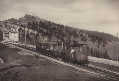 Vitznau Rigi Kulm, telinerautatie (m/w kuva) tekijältä Jean Gaberell