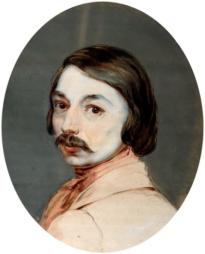 Muotokuva kirjailija Nikolai Gogolista, 1809-1852, 1830-luvun loppu. tekijältä Jean Gerin