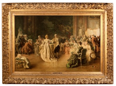 Menuetti (öljy paneeliin) tekijältä Jean Guillaume (1858 1931) Rosier