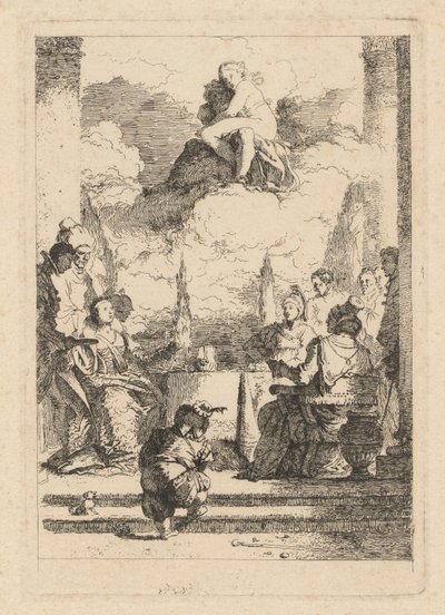 Antoniuksen ja Kleopatran juhlat tekijältä Jean Honoré Fragonard after Giovanni Battista Tiepolo
