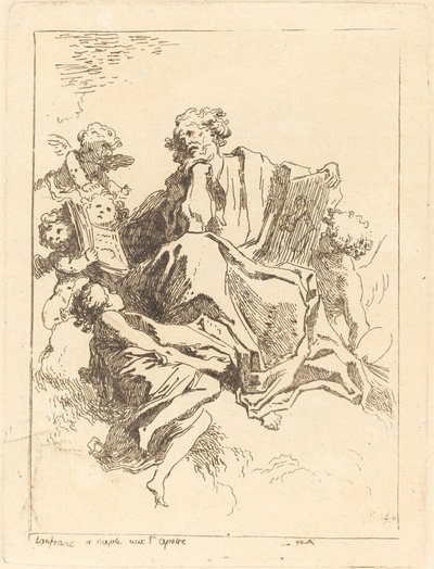 Pyhä Luke tekijältä Jean Honoré Fragonard after Giovanni Lanfranco