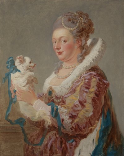 Nainen koiran kanssa, n. 1769. tekijältä Jean Honore Fragonard