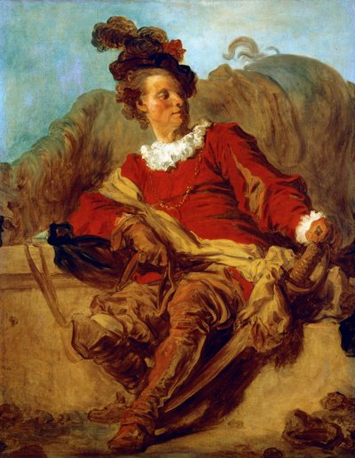 Saint-Nonin apotti, pukeutunut espanjalaiseen tyyliin, kirjoittanut Jean Honore Fragonard (1732-1806) tekijältä Jean Honore Fragonard
