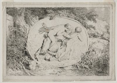 Bacchanals: Nymfi valehtelee tuo satiiri tekijältä Jean Honore Fragonard