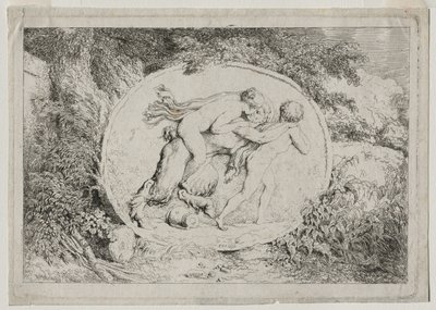 Bachchanals: nymfi austa että satyr, ೧೭೬೩. tekijältä Jean Honore Fragonard