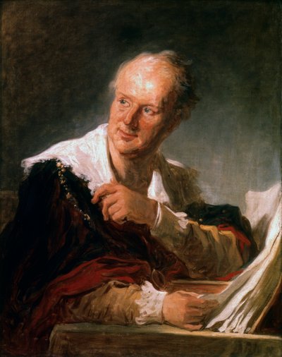 Denis Diderot, 1700-luvun ranskalainen kirjailija ja tietosanakirjailija, n. 1755-1784 tekijältä Jean Honore Fragonard