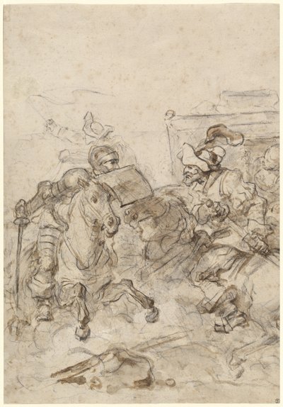 Don Quijote hyökkää Biskajaan tekijältä Jean Honore Fragonard