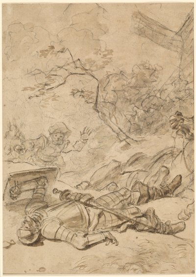 Tuulimyllyn voittama Don Quijote tekijältä Jean Honore Fragonard