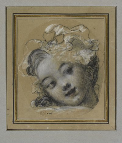 Tyttö Bonnetilla tekijältä Jean Honore Fragonard