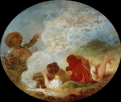 Perrette ja maitosämpäri The Fables of La Fontaine, noin 1770. tekijältä Jean Honore Fragonard