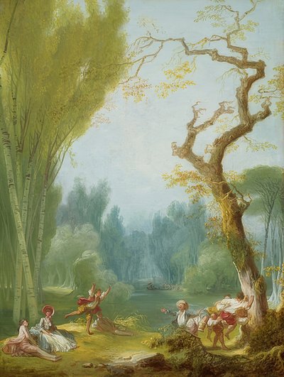 Reiterspiele (Hevosen ja ratsastajan peli). 1775/80 tekijältä Jean Honore Fragonard