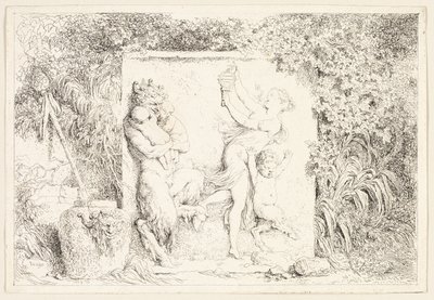 Satyyrien tanssia Bacchanalesista eli Satyyrien leikeistä tekijältä Jean Honore Fragonard