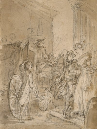 Lähtö linja-autolla, n. 1780-1789 tekijältä Jean Honore Fragonard