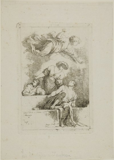 Opetuslapset haudalla tekijältä Jean Honore Fragonard