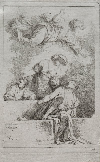 Opetuslapset haudalla tekijältä Jean Honore Fragonard