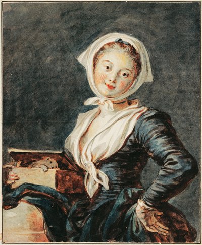 Tyttö murmelin kanssa tekijältä Jean Honore Fragonard