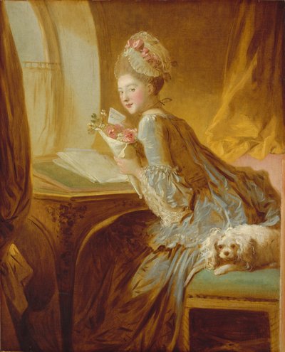 Rakkauskirje, n. 1770 (öljy kankaalle) tekijältä Jean Honore Fragonard