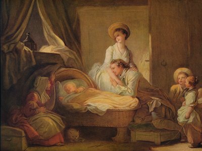 Vierailu lastentarhaan, c1775 tekijältä Jean Honore Fragonard