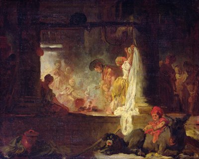 The Washerwomen, noin 1759 tekijältä Jean Honore Fragonard