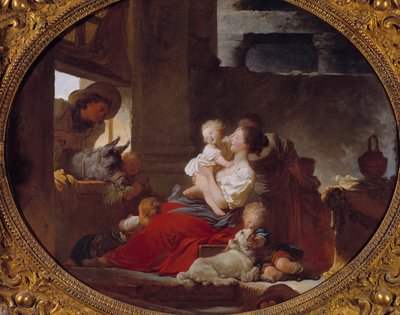 Onnellinen perhe Jean Honore Fragonardin (1732-1806) maalaus 1700-luvun Pariisi, Musee Cognacq Jay tekijältä Jean Honore Fragonard