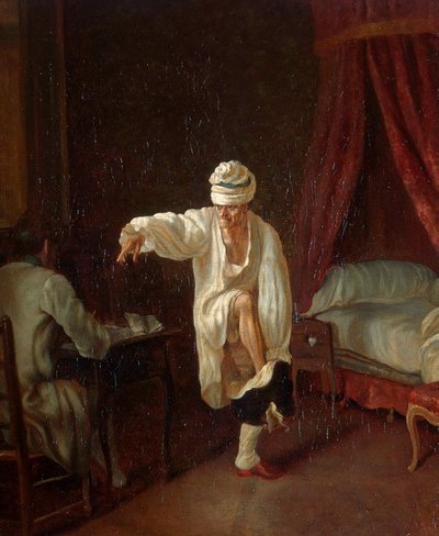 Voltairen aamu", vuosina 1750-1775. tekijältä Jean Huber